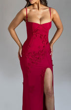 Sandra Maxi Dress - Red Lined