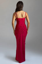 Sandra Maxi Dress - Red Lined