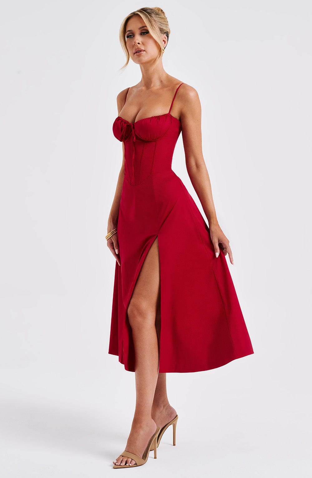 Lauren Midi Dress - Red