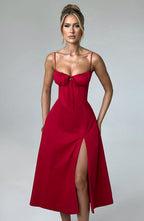Lauren Midi Dress - Red
