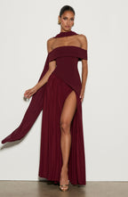 Norma Maxi Dress - Cherry Lacquer