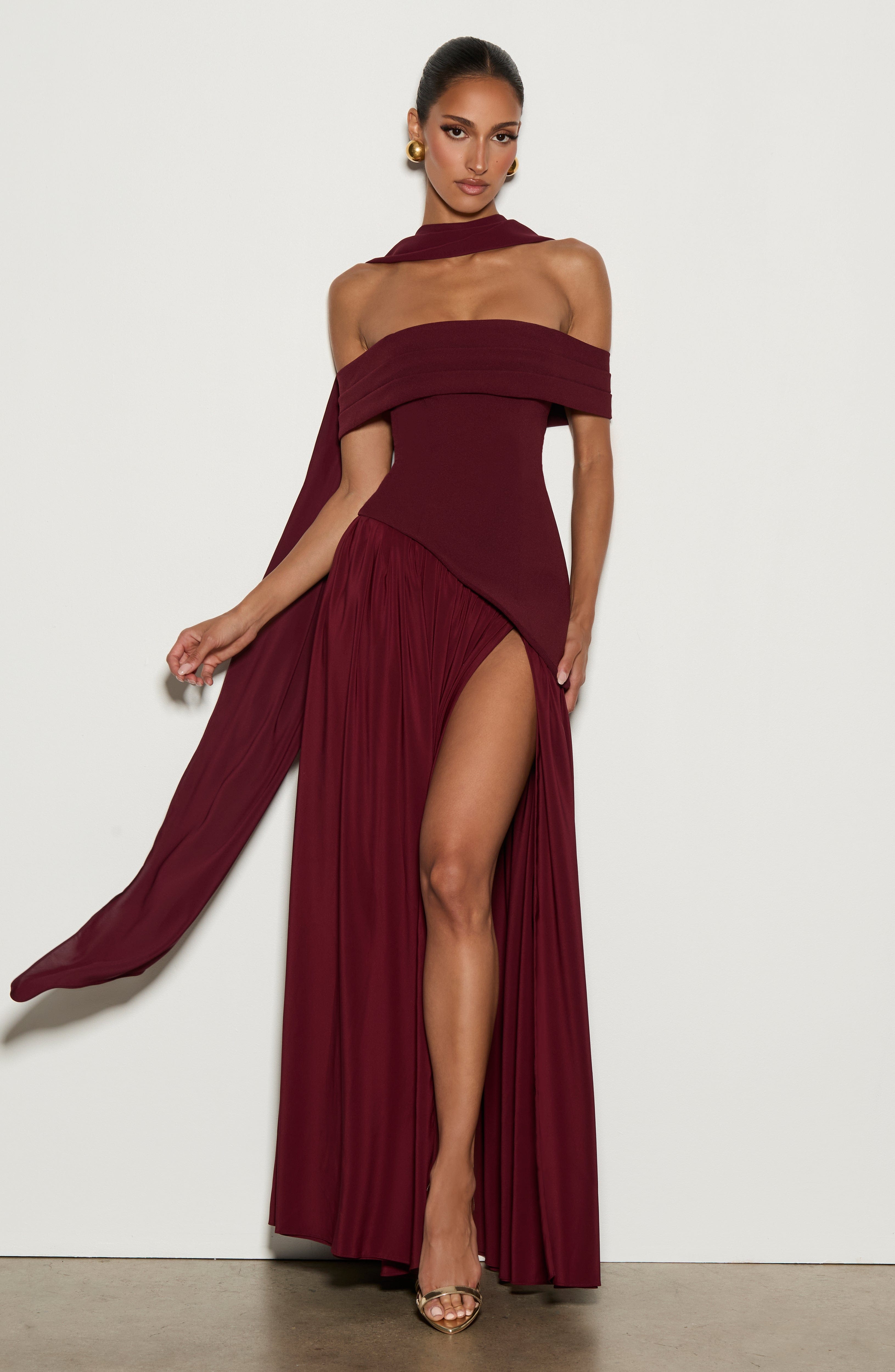Norma Maxi Dress - Cherry Lacquer