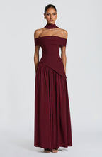 Norma Maxi Dress - Cherry Lacquer