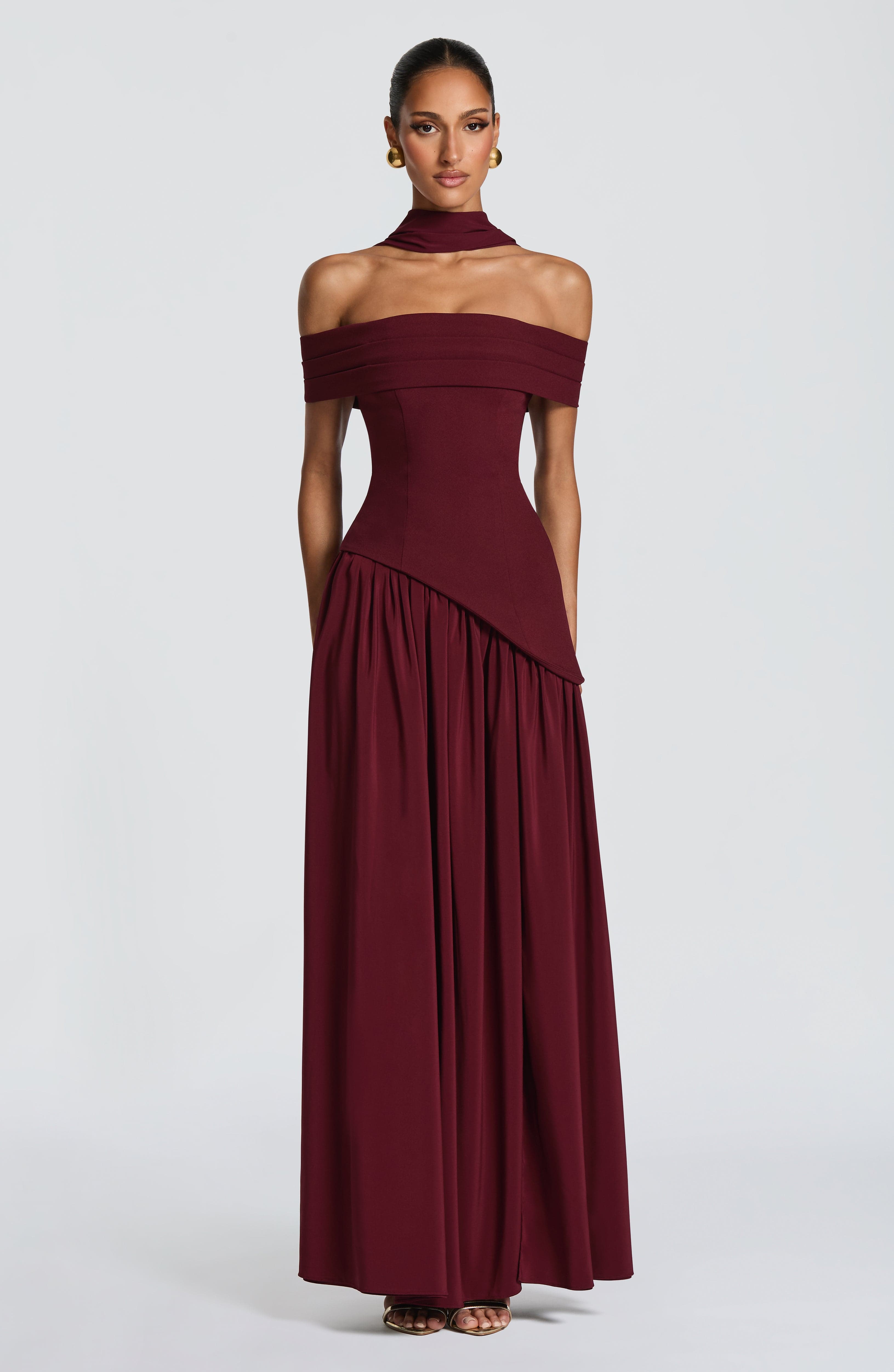 Norma Maxi Dress - Cherry Lacquer