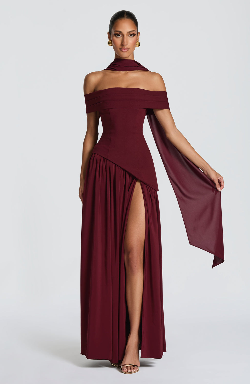 Norma Maxi Dress - Cherry Lacquer
