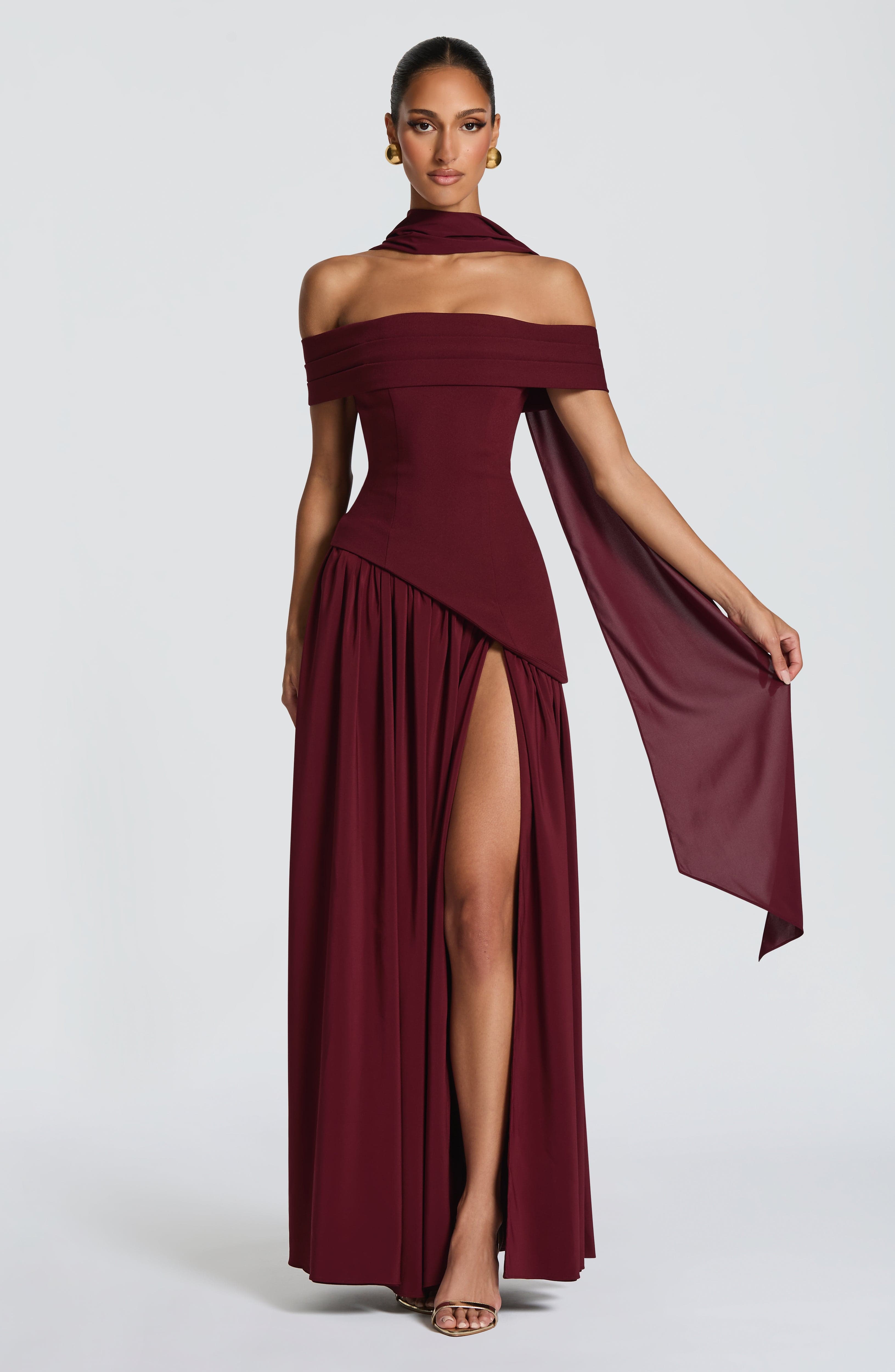 Norma Maxi Dress - Cherry Lacquer
