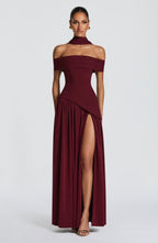 Norma Maxi Dress - Cherry Lacquer