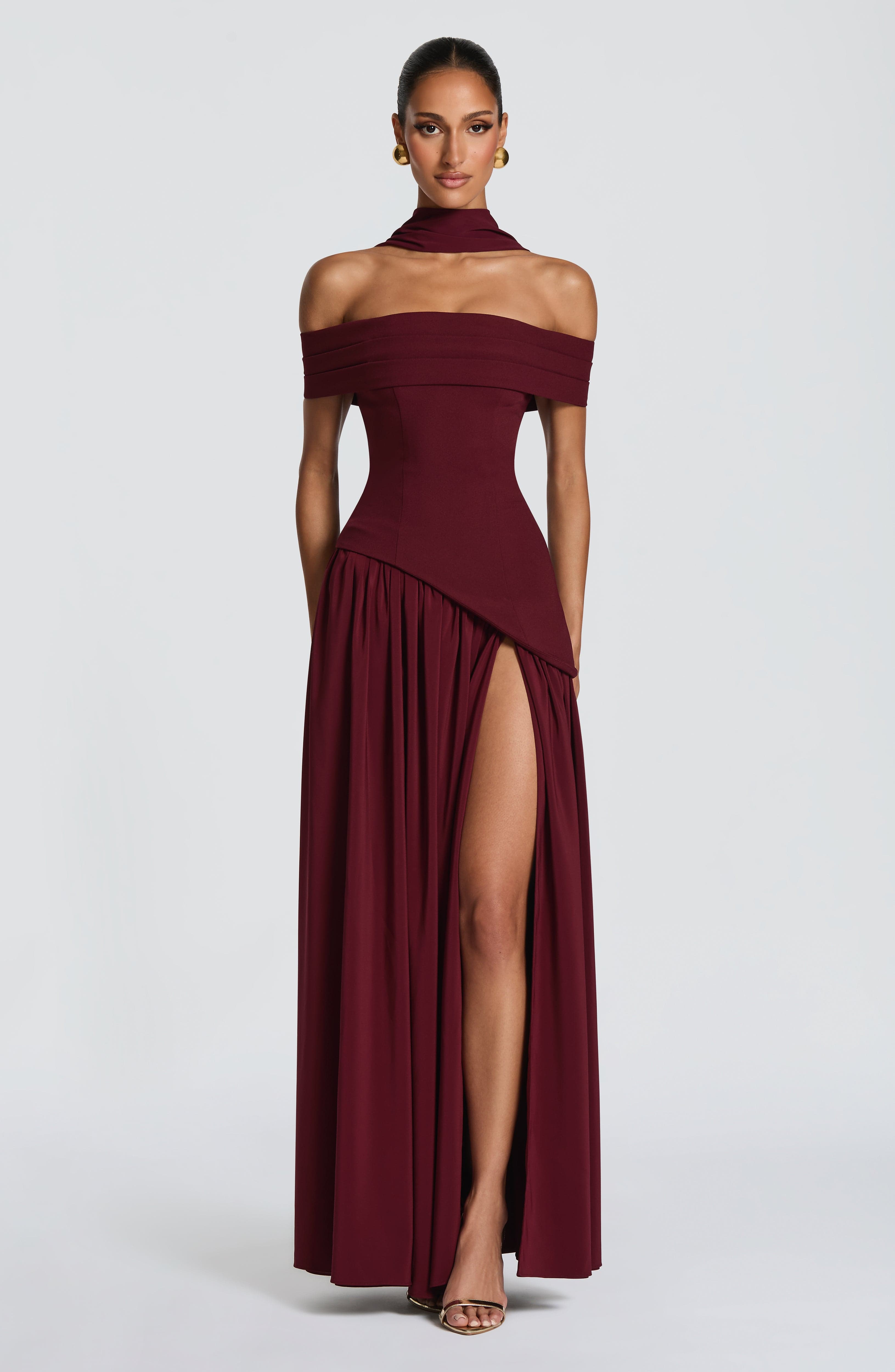 Norma Maxi Dress - Cherry Lacquer