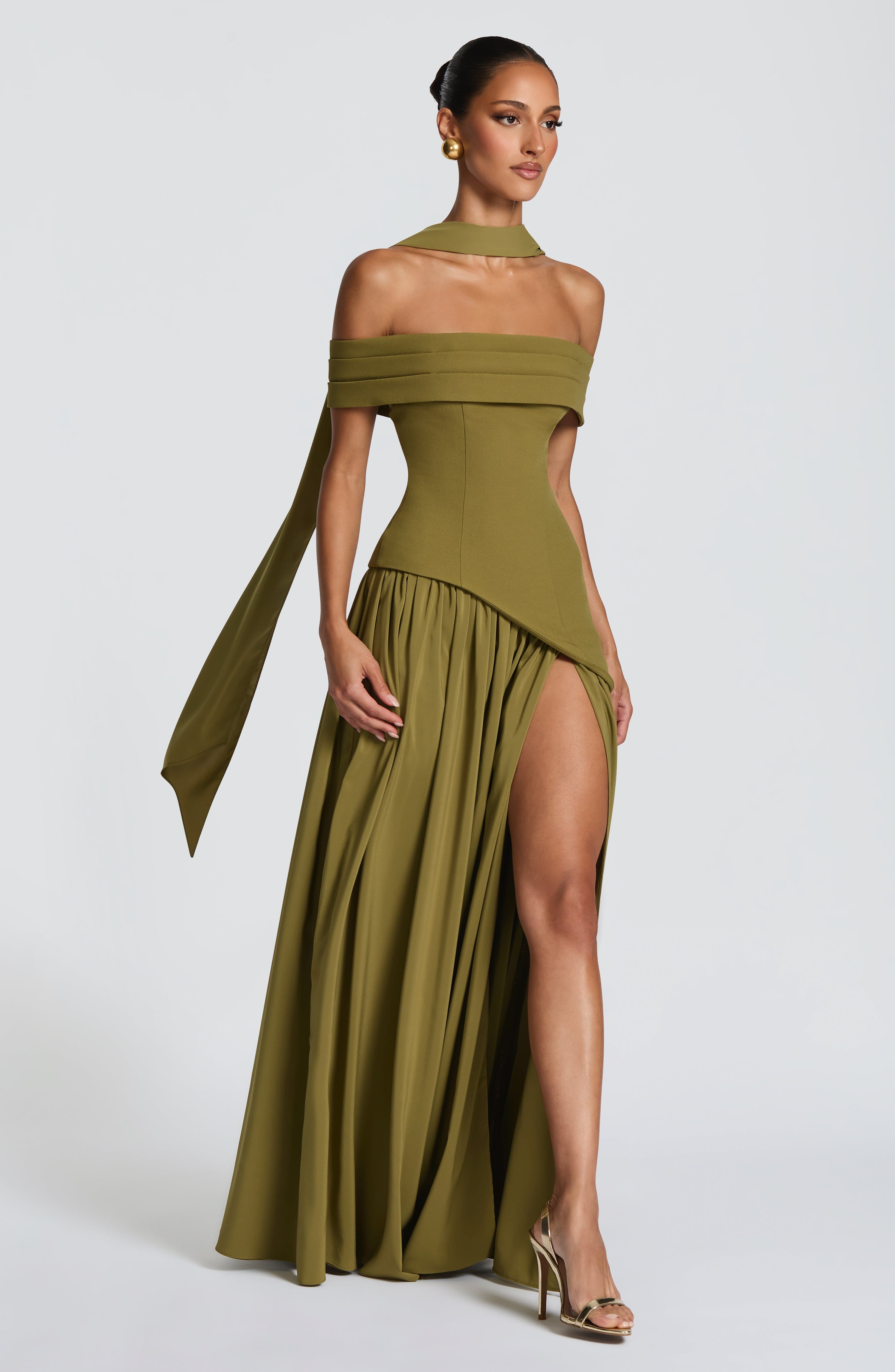Norma Maxi Dress - Deep Olive