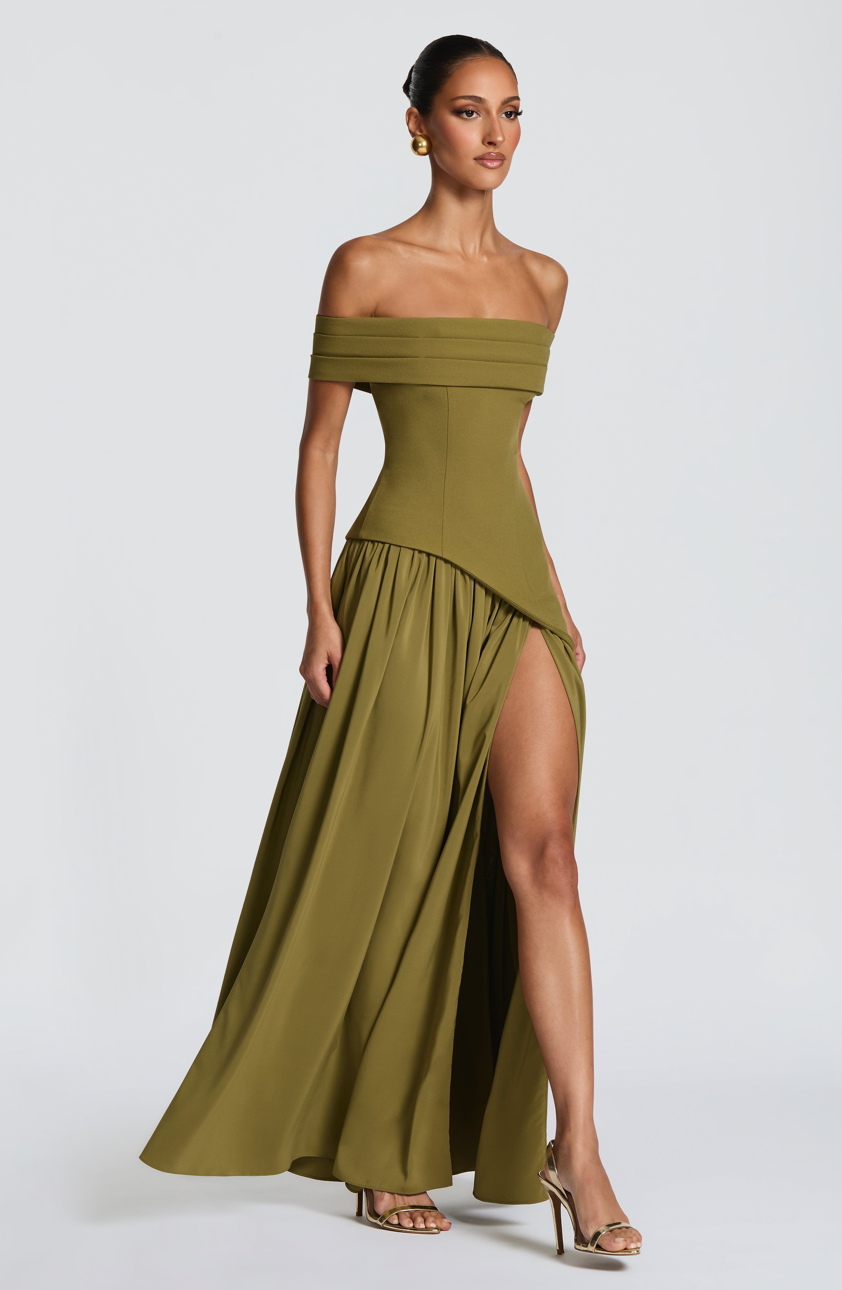 Norma Maxi Dress - Deep Olive