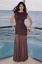Talia Maxi Dress - Plum Brown