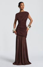 Talia Maxi Dress - Plum Brown