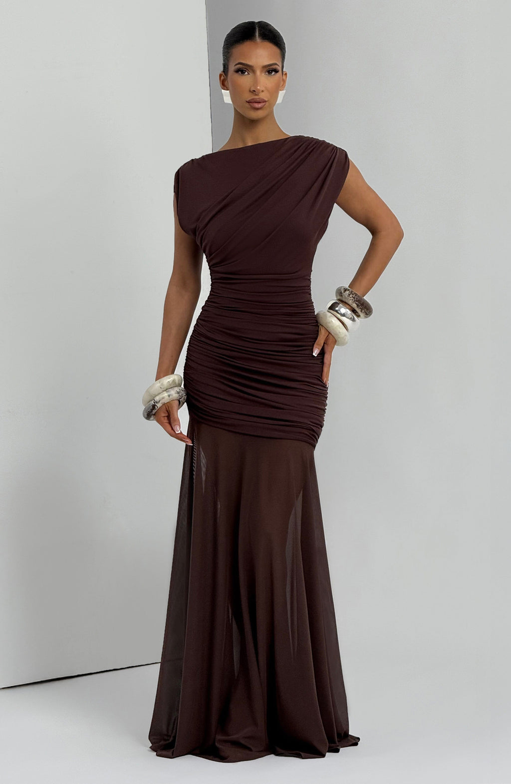 Talia Maxi Dress - Plum Brown