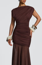Talia Maxi Dress - Plum Brown