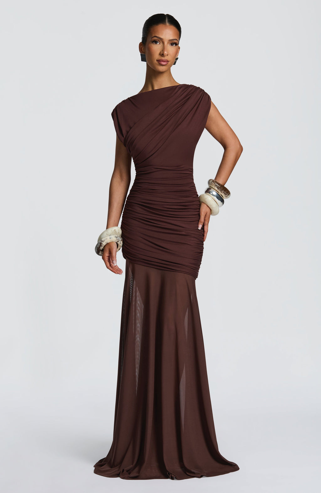 Talia Maxi Dress - Plum Brown