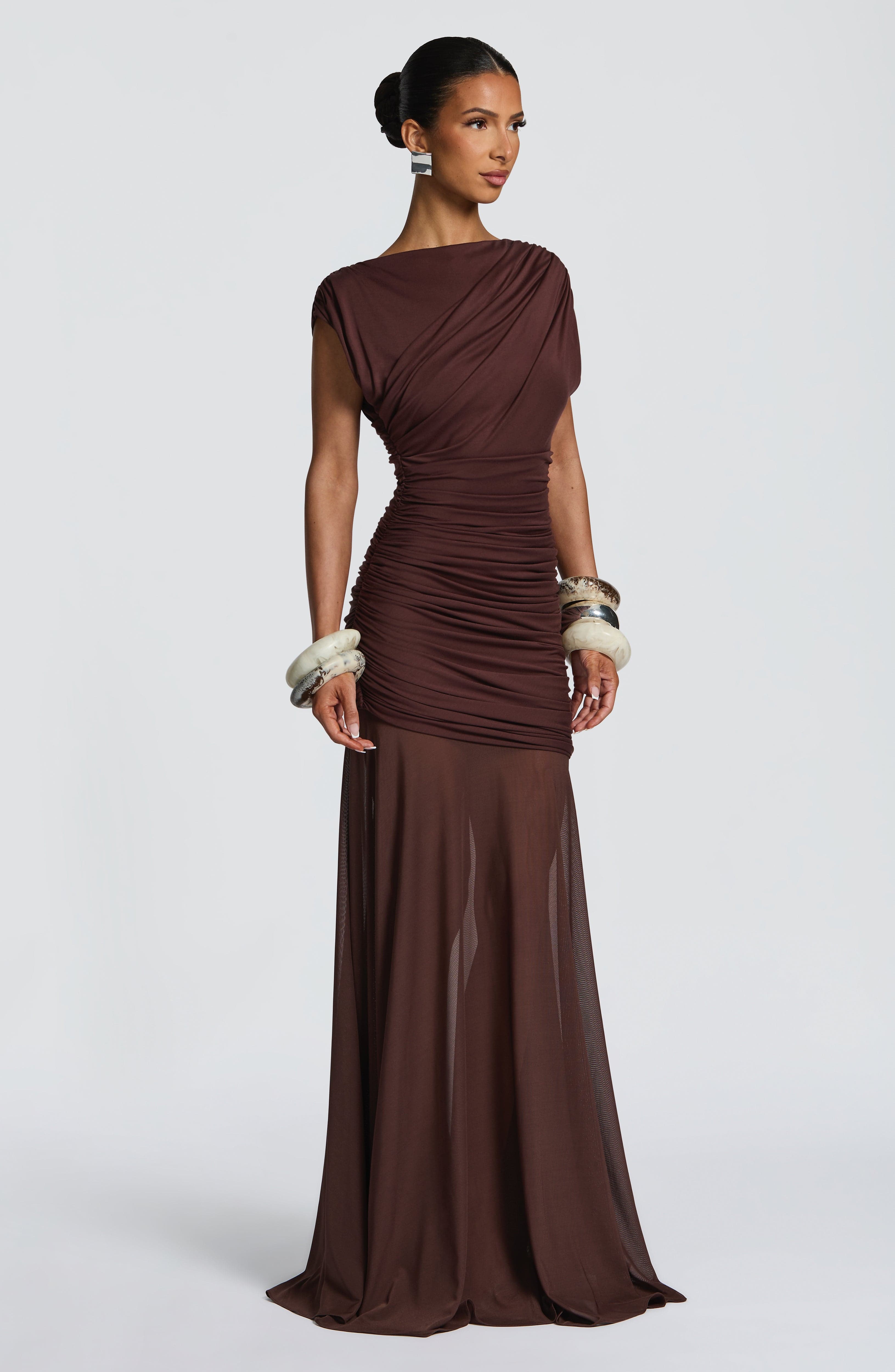 Talia Maxi Dress - Plum Brown