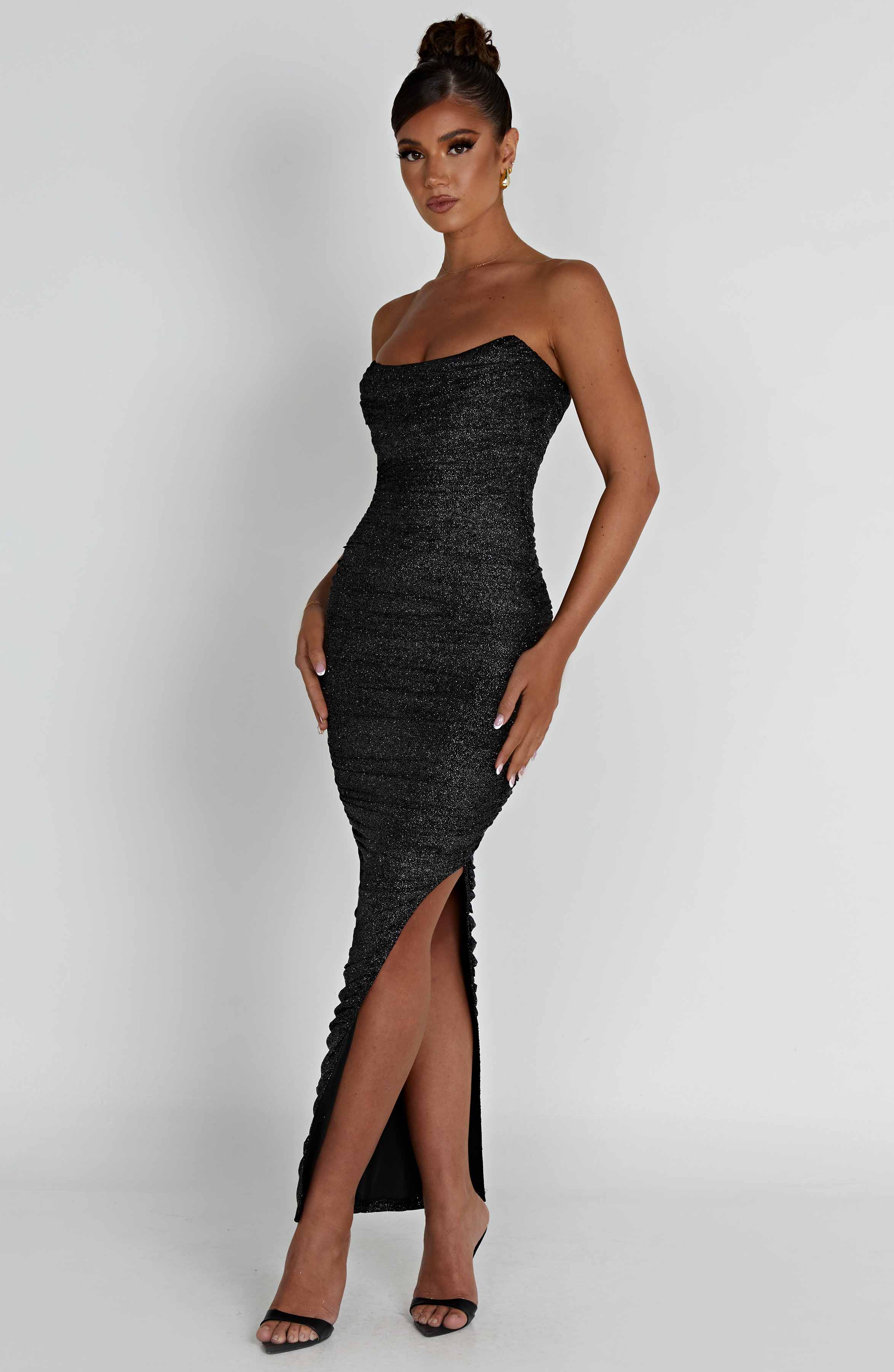 Charlotte Maxi Dress - Black Sparkle