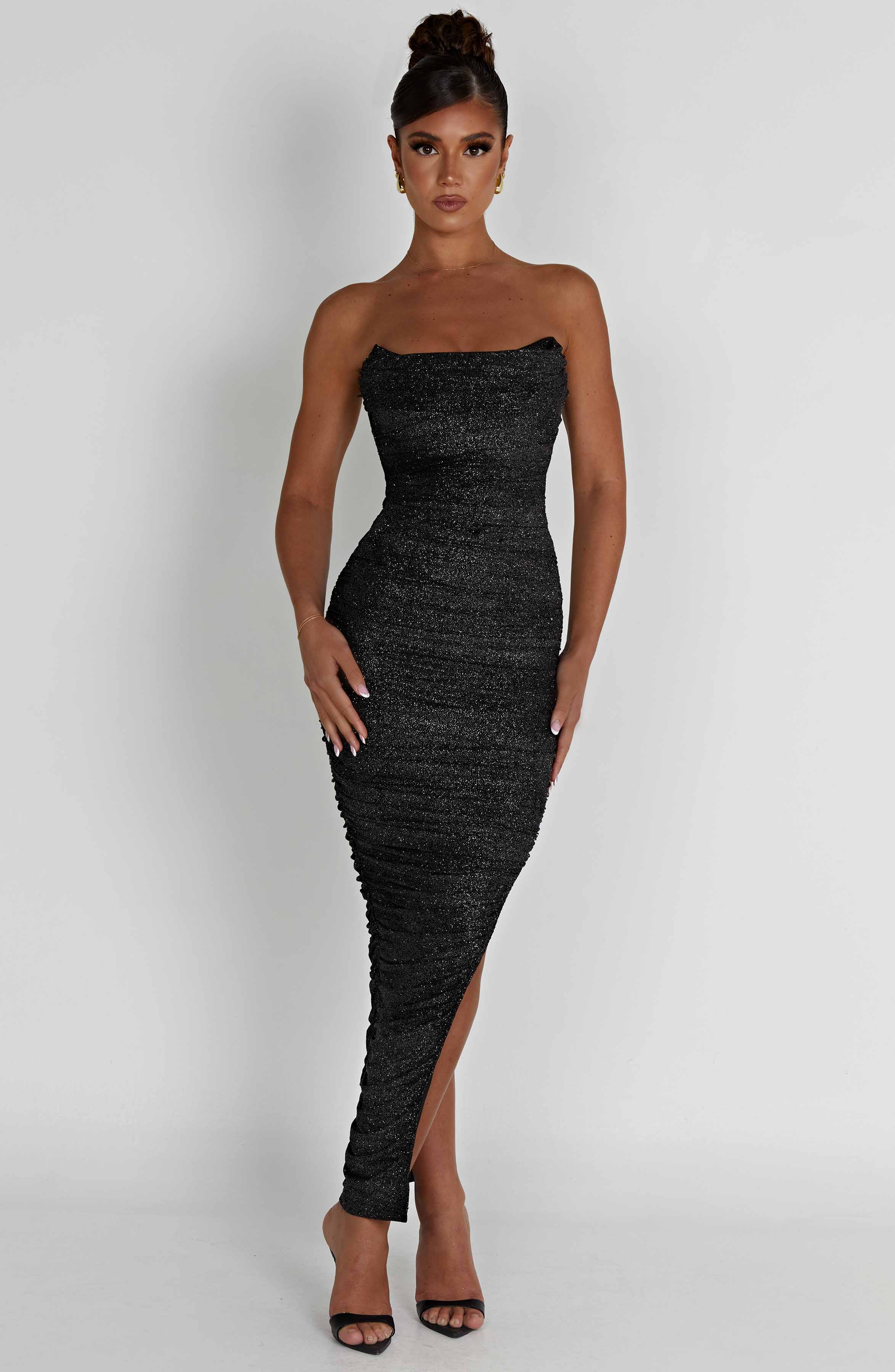Charlotte Maxi Dress - Black Sparkle