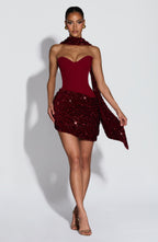 Charlotte Mini Dress - Wine
