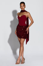 Charlotte Mini Dress - Wine