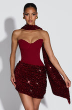 Charlotte Mini Dress - Wine