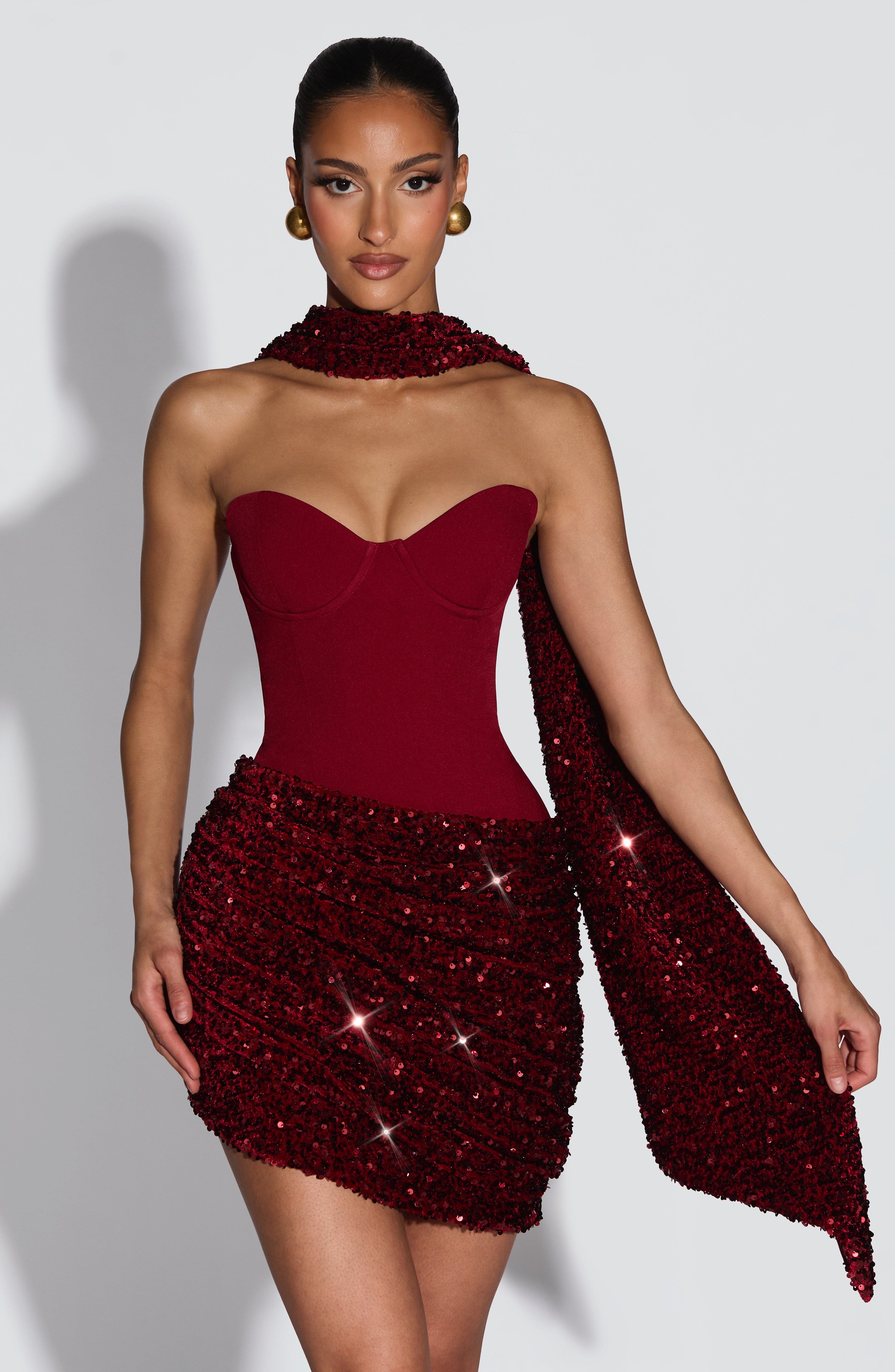 Charlotte Mini Dress - Wine