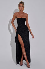 Agatha Maxi Dress - Black Sparkle