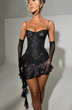 Isla Mini Dress - Black Sparkle