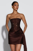 Rosie Mini Dress - Plum Brown