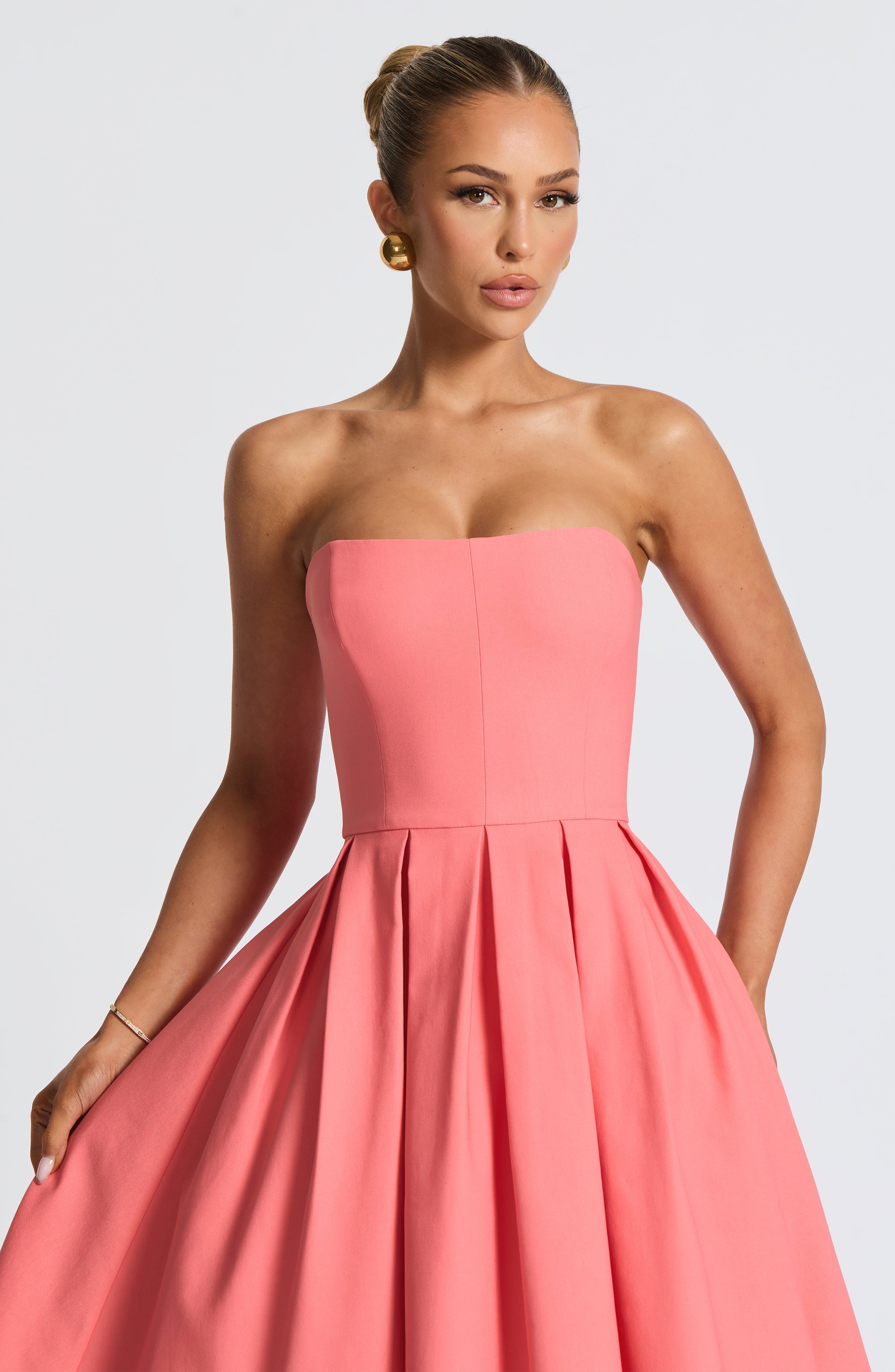 Gemma Midi Dress - Coral Pink