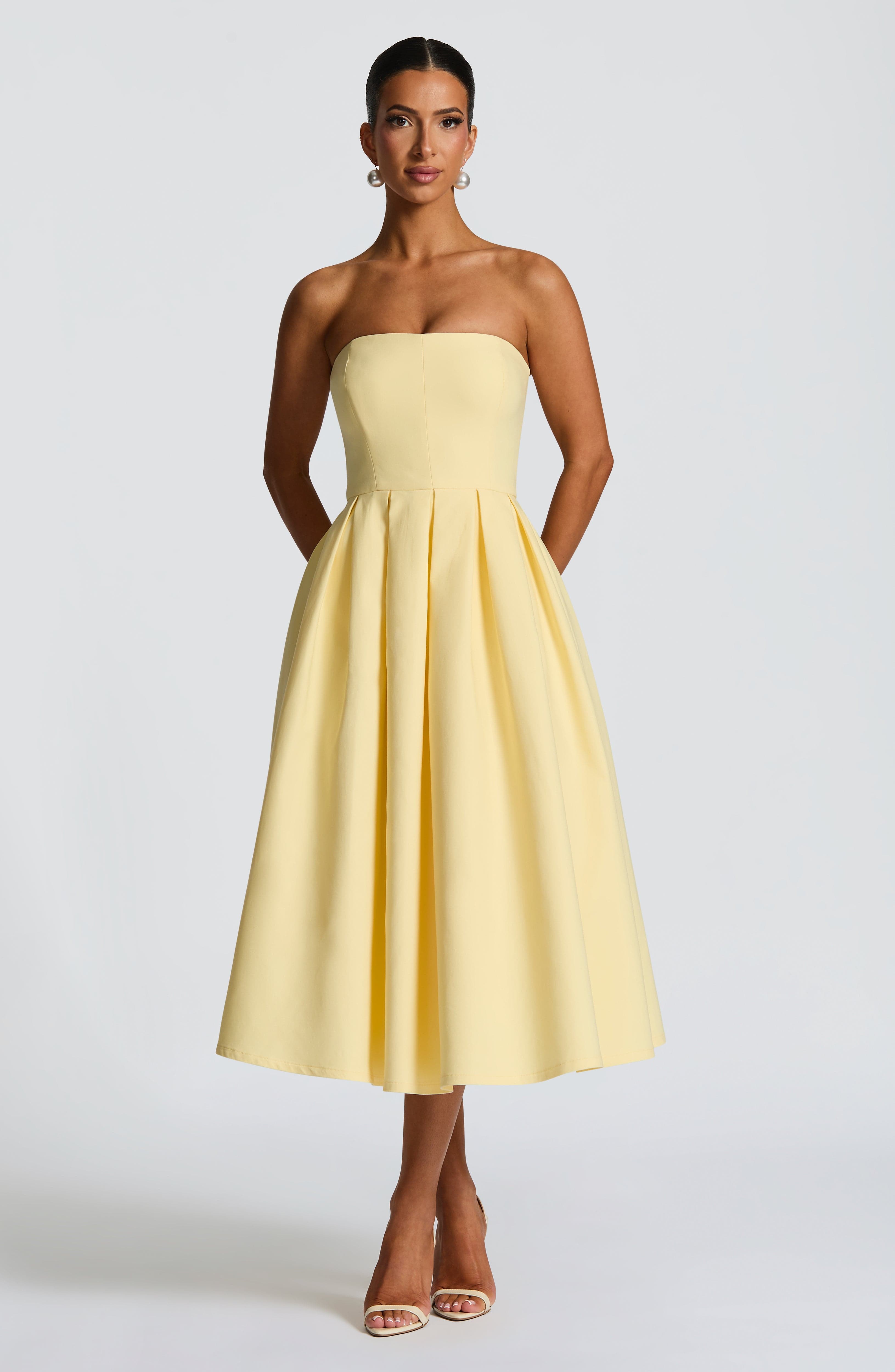 Gemma Midi Dress - Lemon
