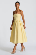 Gemma Midi Dress - Lemon