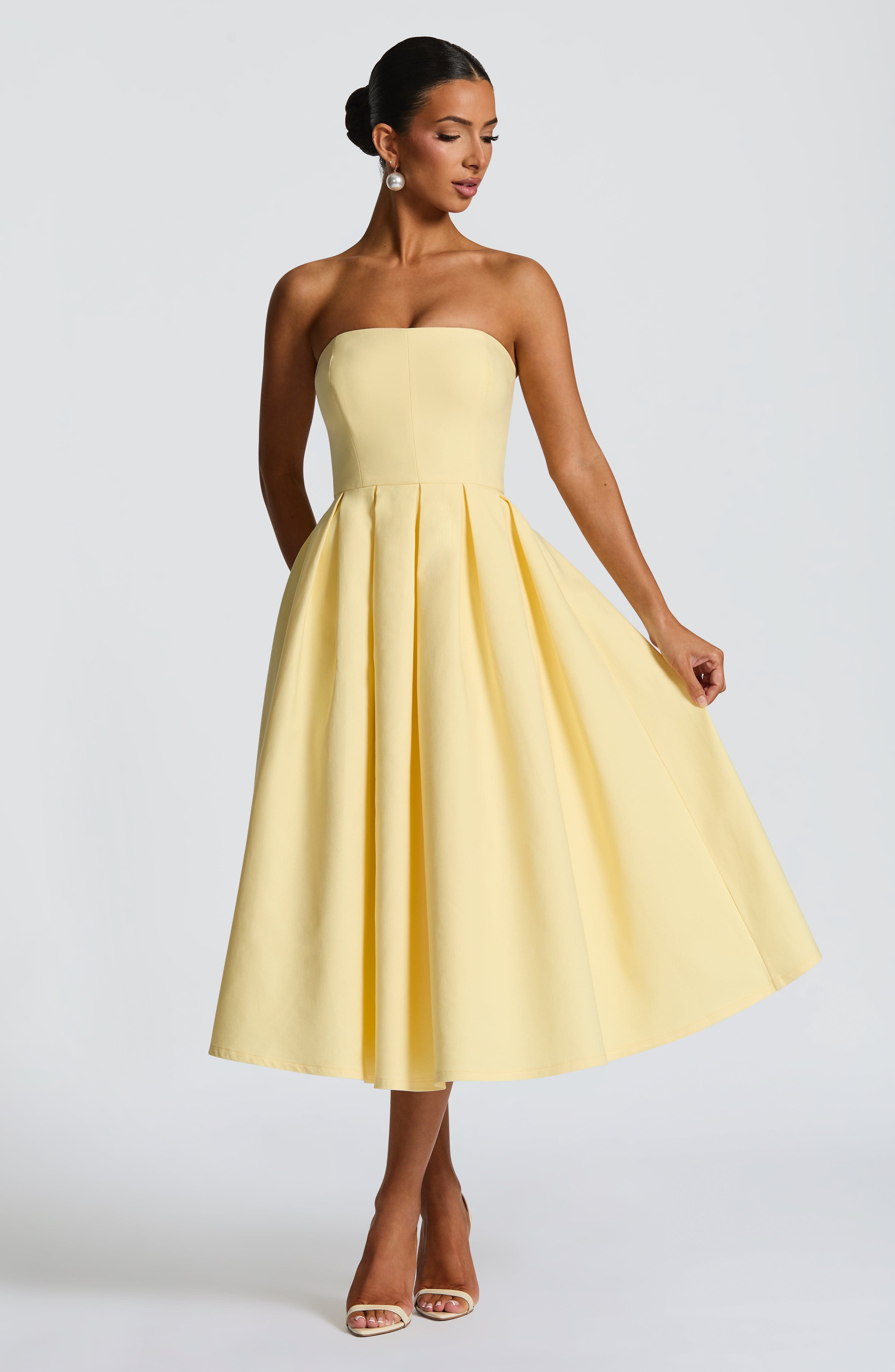 Gemma Midi Dress - Lemon