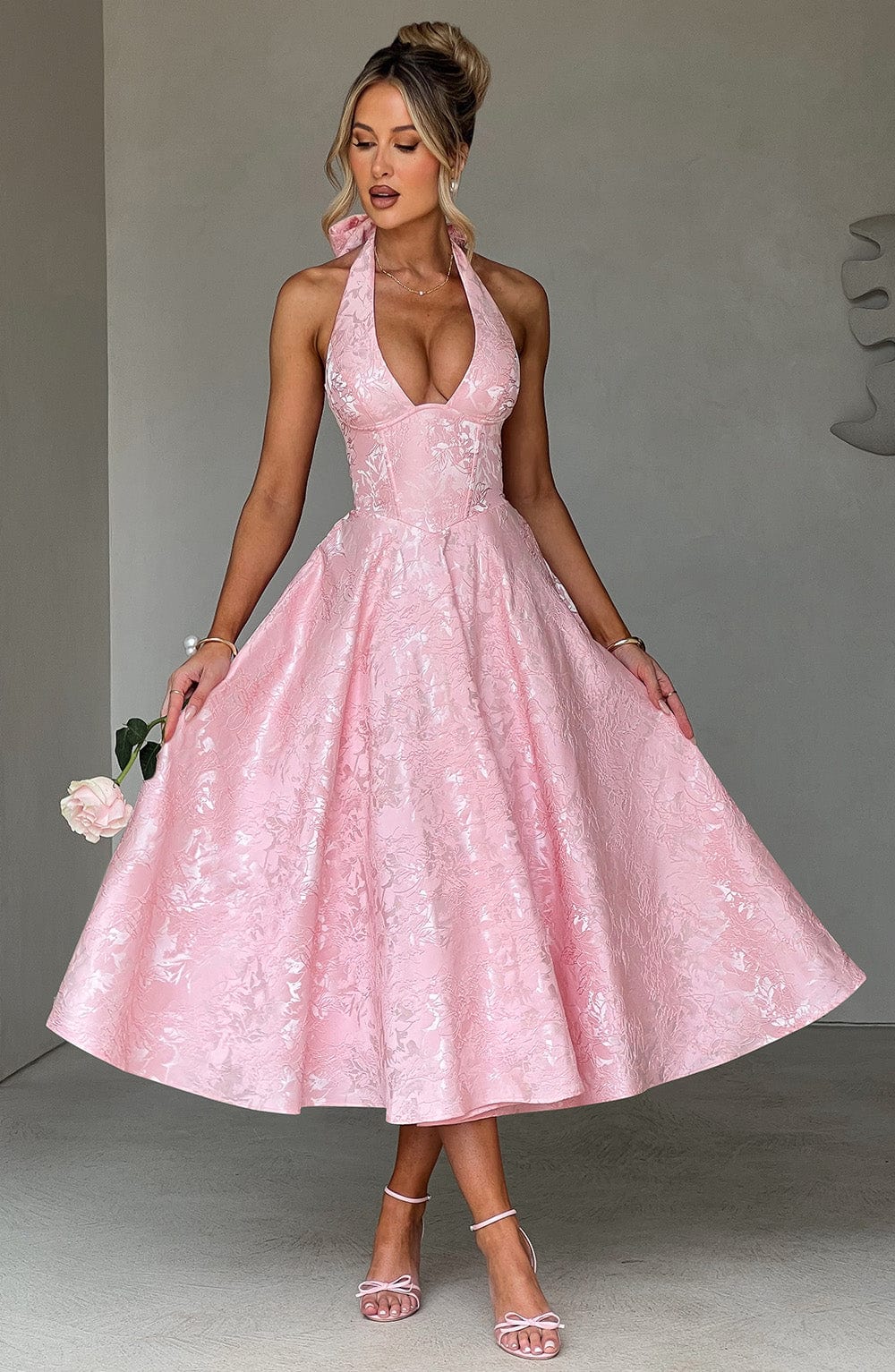 Amber Midi Dress - Blush