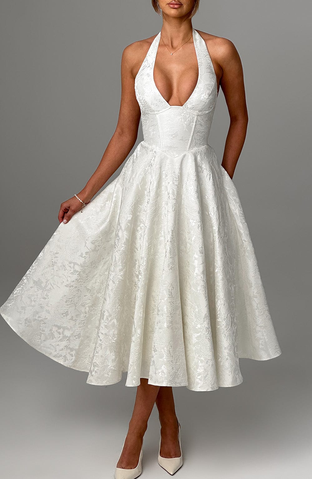 Amber Midi Dress - Ivory