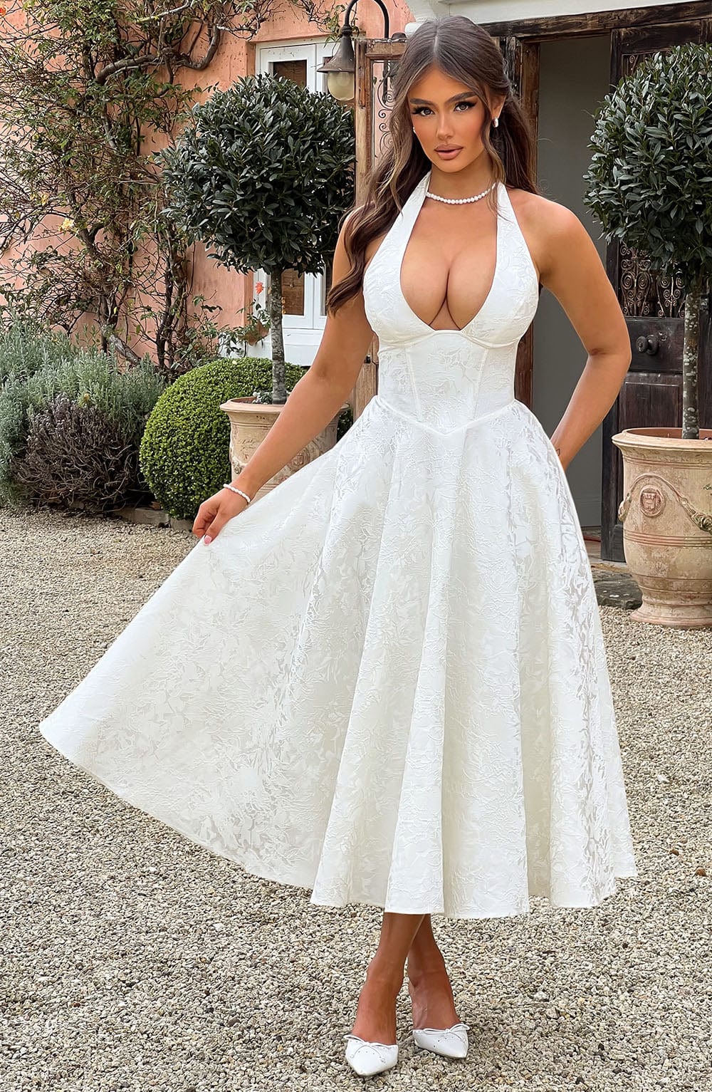Amber Midi Dress - Ivory