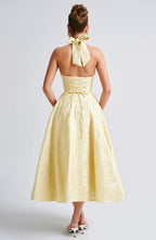 Amber Midi Dress - Lemon