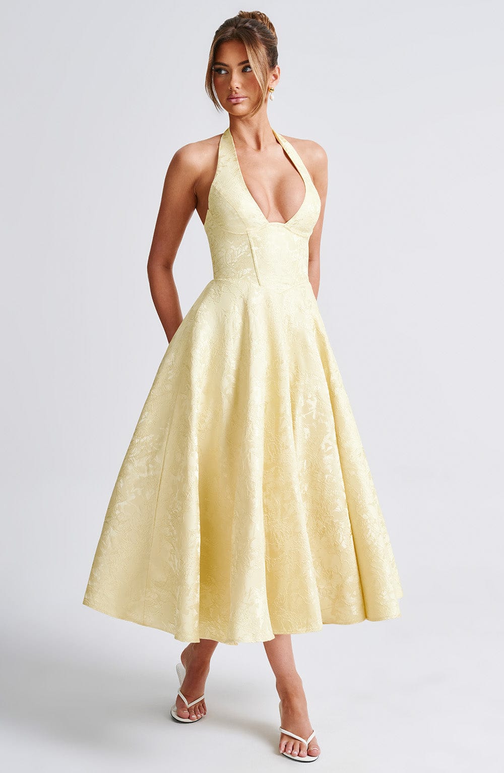 Amber Midi Dress - Lemon
