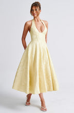 Amber Midi Dress - Lemon