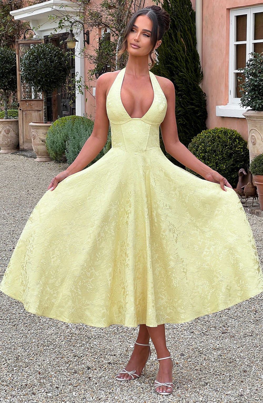 Amber Midi Dress - Lemon