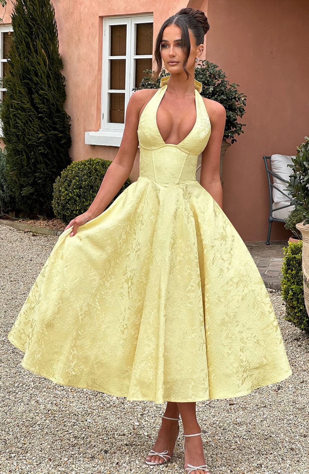 Amber Midi Dress - Lemon