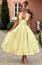 Amber Midi Dress - Lemon