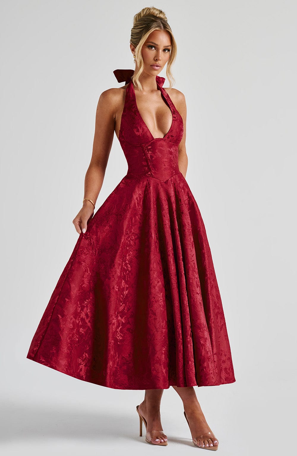 Amber Midi Dress - Red