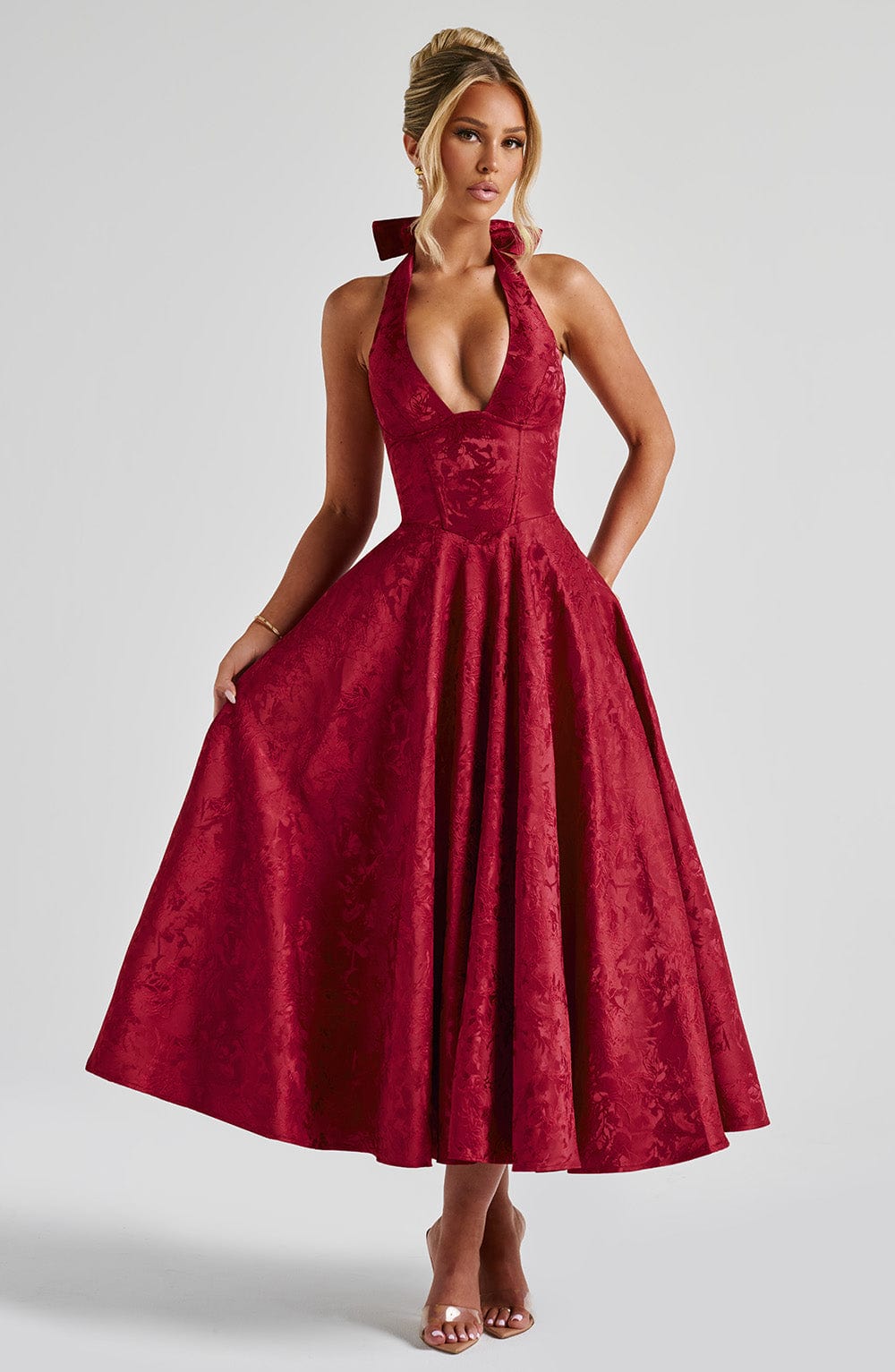 Amber Midi Dress - Red