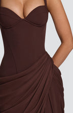 Chloe Maxi Dress - Plum Brown