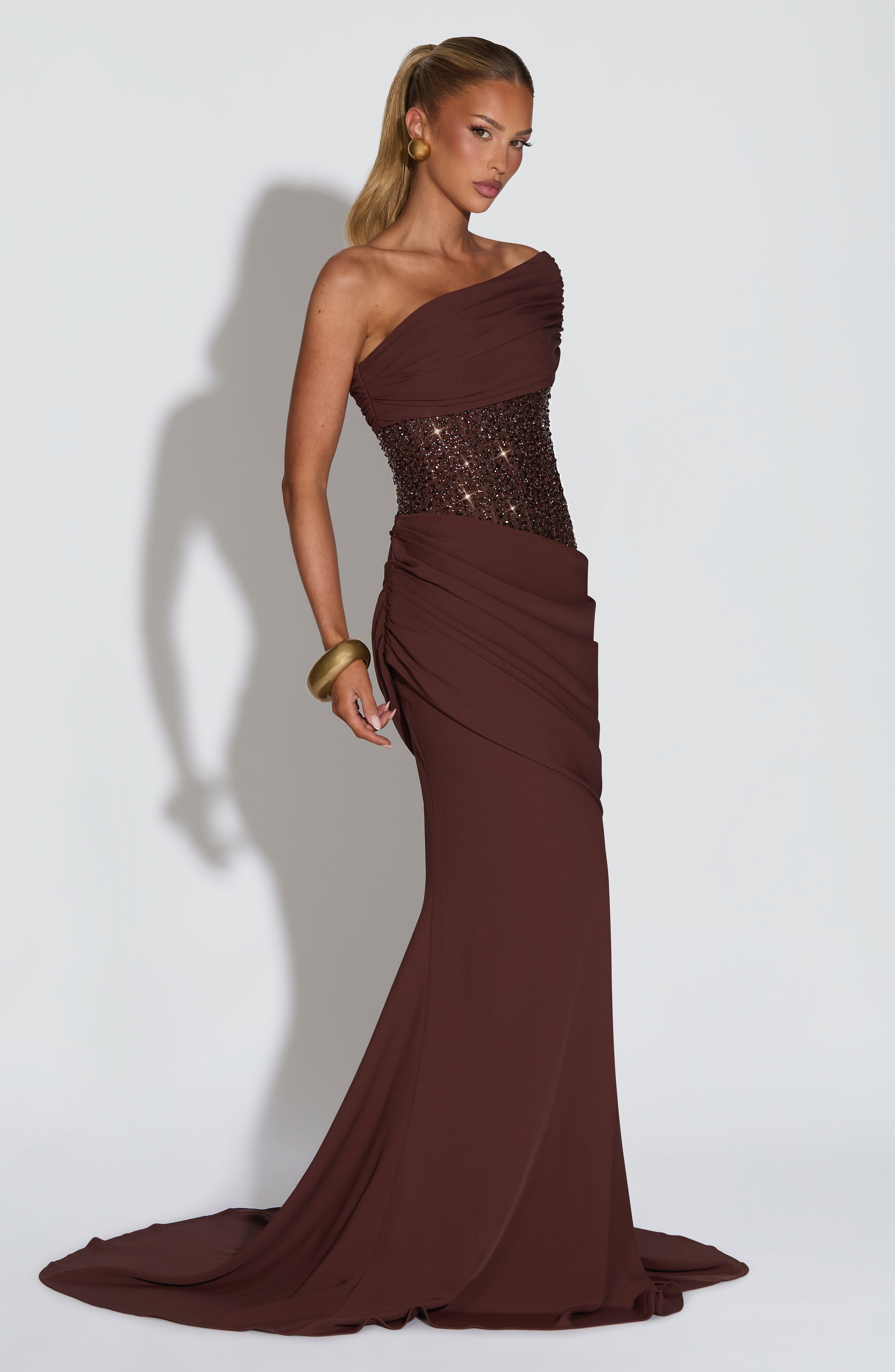 Estelle Gown - Plum Brown