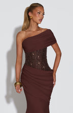 Estelle Gown - Plum Brown