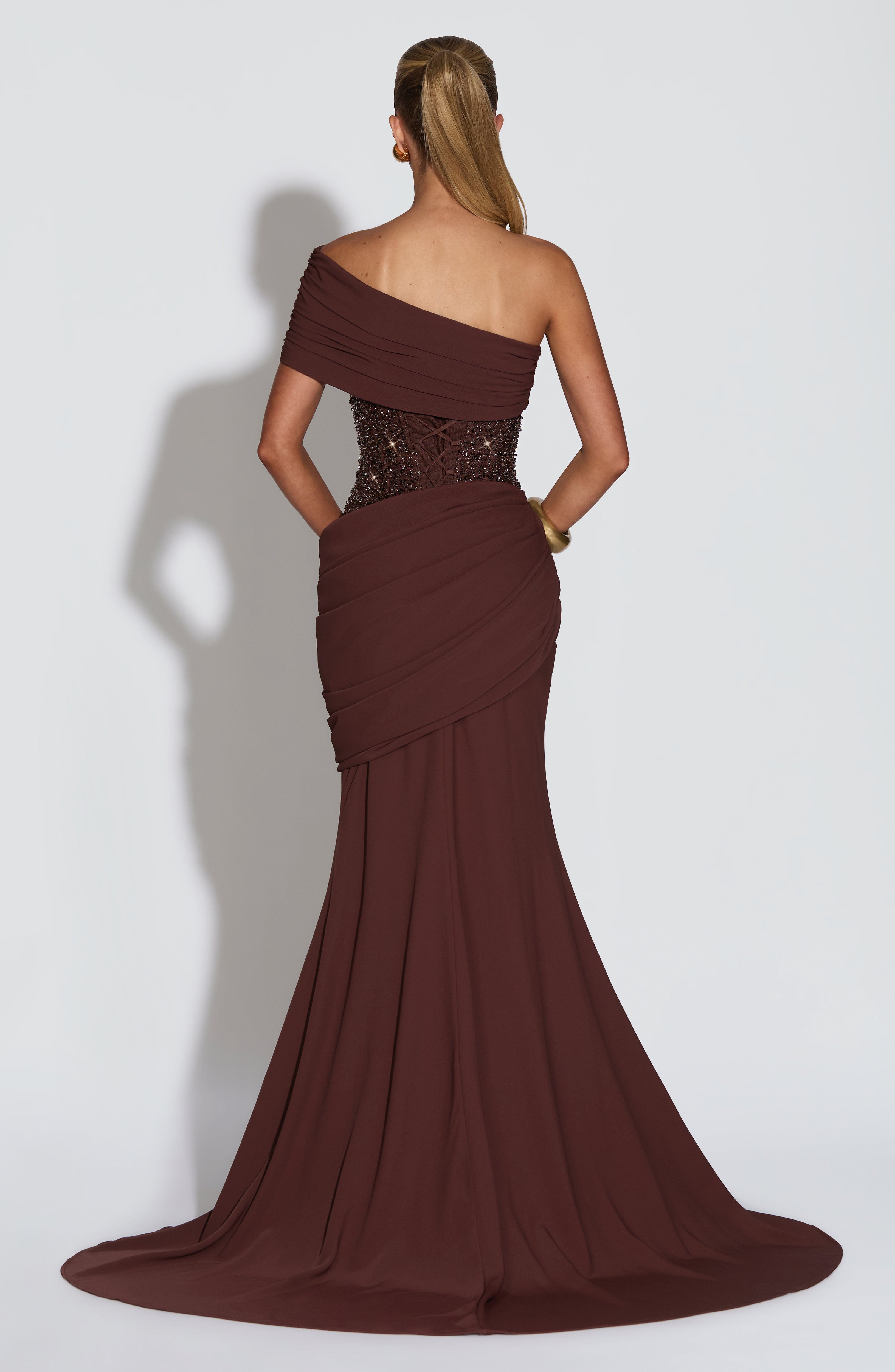 Estelle Gown - Plum Brown