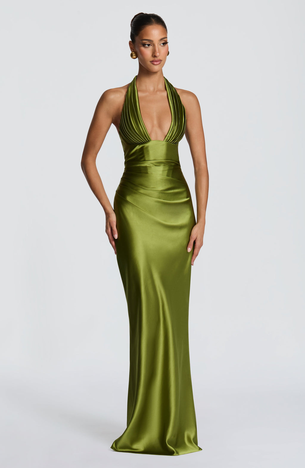 lisa maxi dress Show Me Your Mumu in Baby Blue tie neckline in a contrasting solid finish Lisa Maxi Dress, in Chocolate