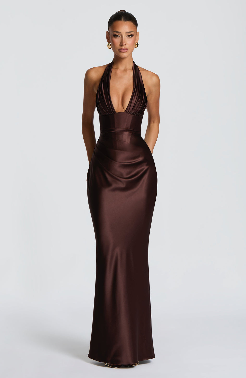Edith Maxi Dress - Plum Brown